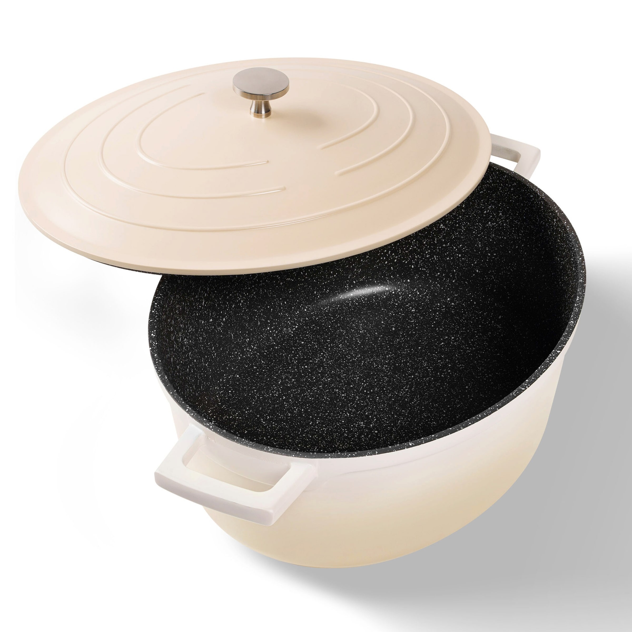 STONELINE® STONELINE Cocotte Bräter Oval 32x25 cm Creme | mit Deckel