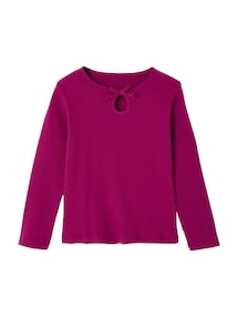 Mädchen Shirt mit Cut-Out und Schleife, Ripp