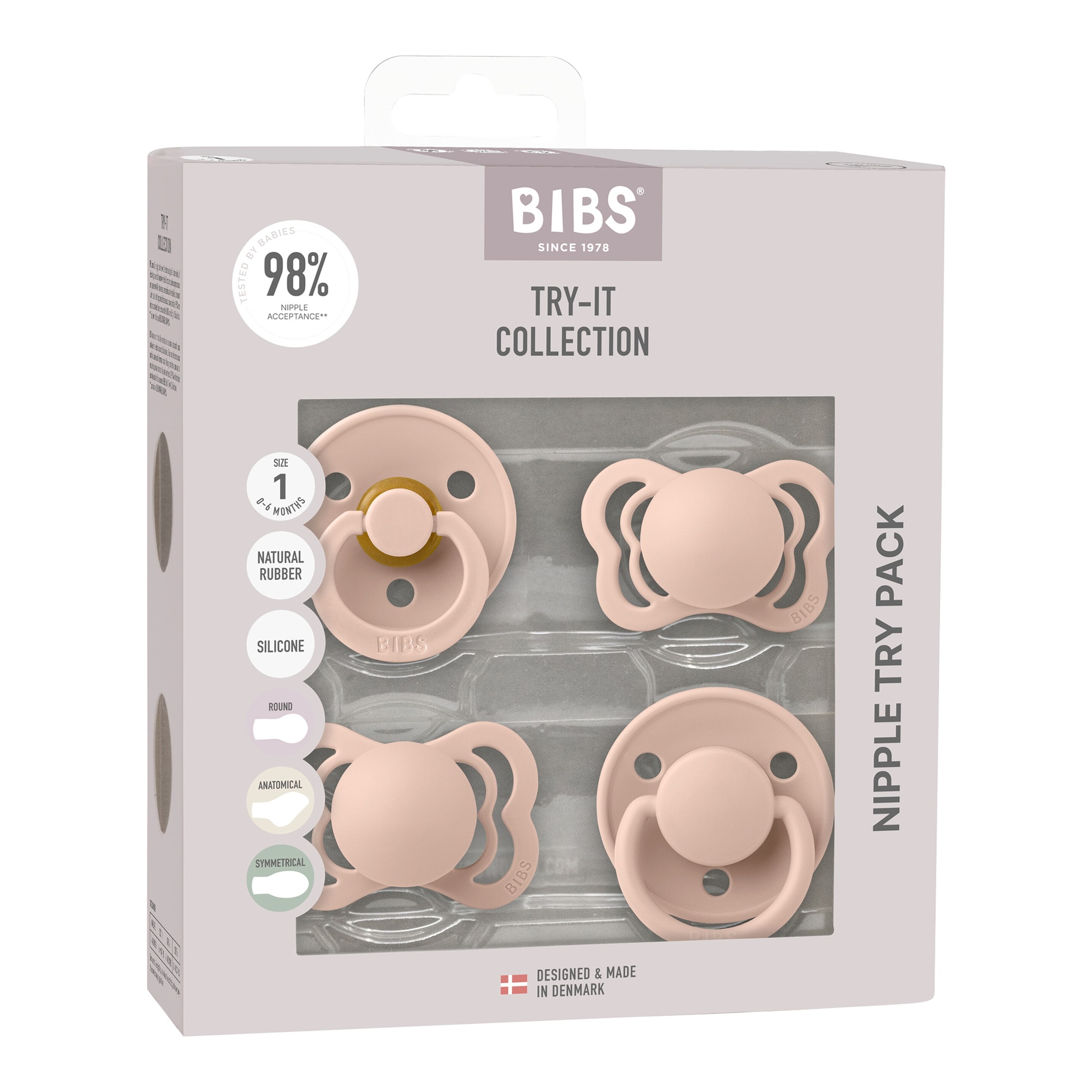 4-er Pack Try-It Collection Schnuller Latex, 0-6M