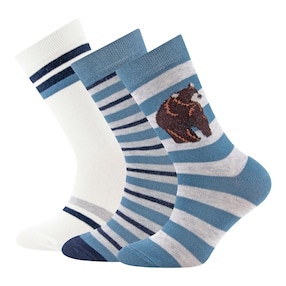 3er-Pack Socken Bär Ringel