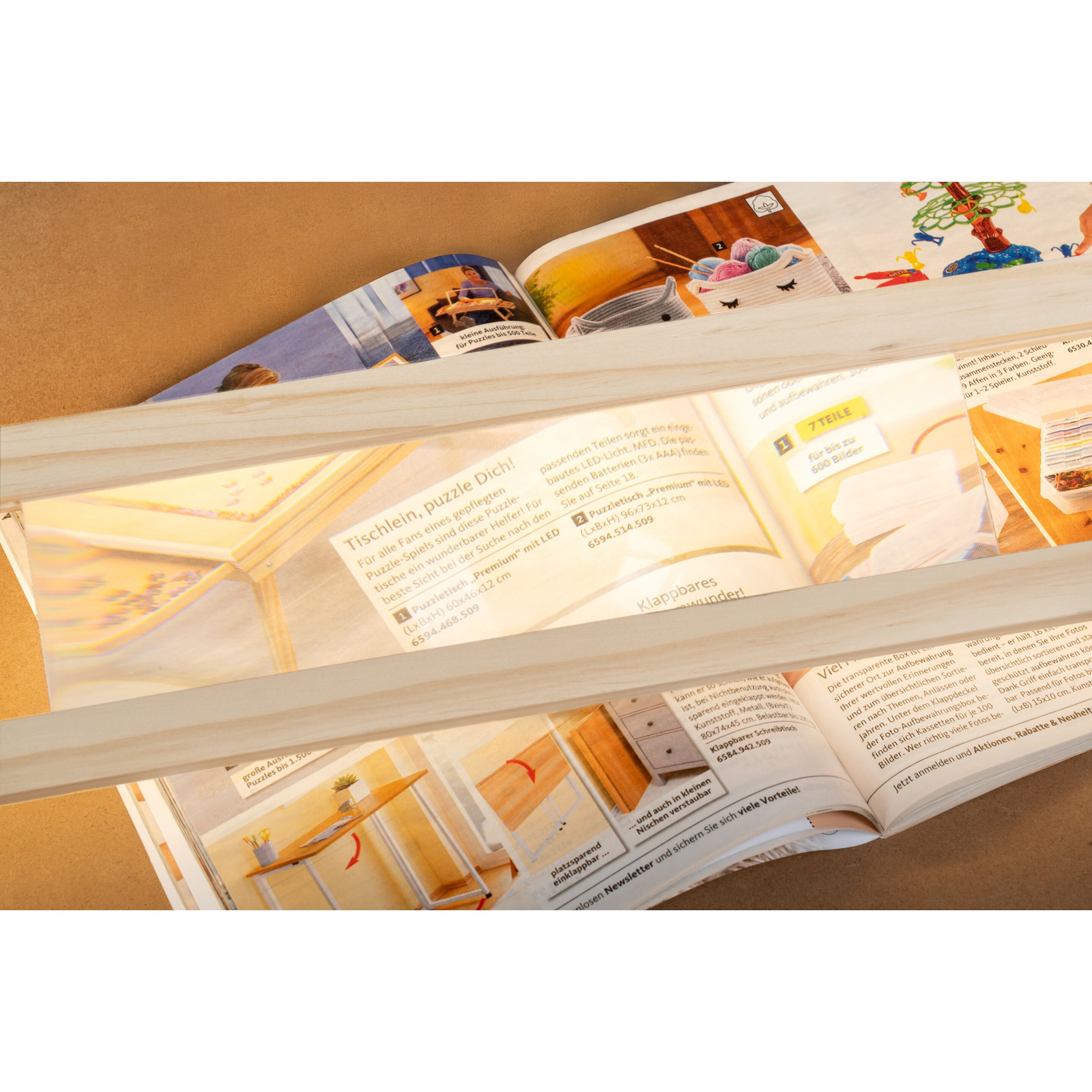 genialo - Puzzeltafel met loep en licht voor 1.500 stukjes