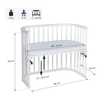 Bundle Beistellbett Maxi inkl. Matratze Klima Wave und Kinderbettumbausatz inkl. Matratze MediTex® extraluftig