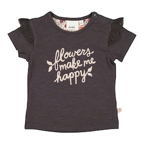 T-Shirt Flowers Stick-Rüsche
