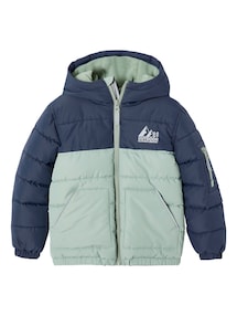 Jungen Steppjacke mit Kapuze, Recycling-Polyester