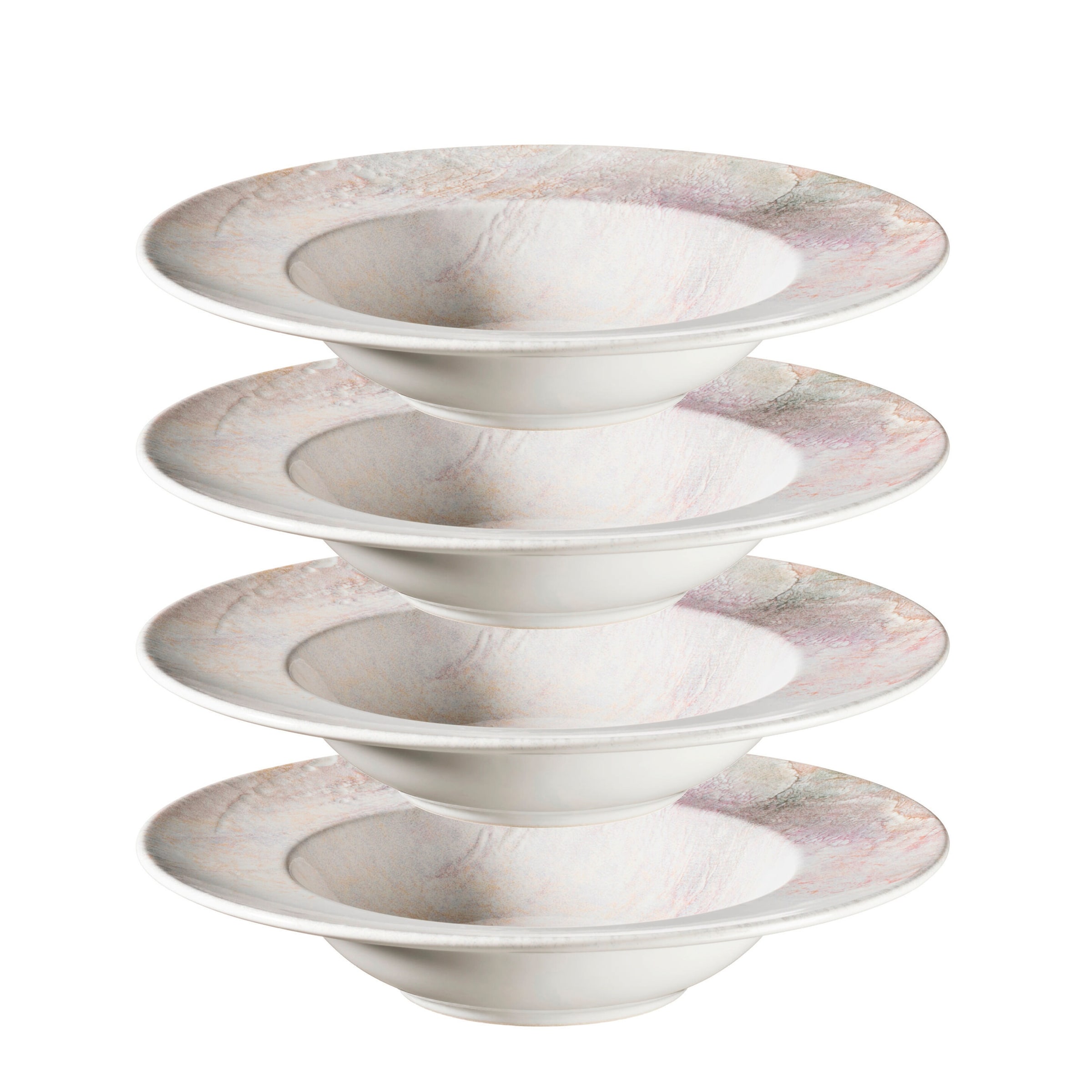 Pastateller-Set, Steinzeug Aquarellia