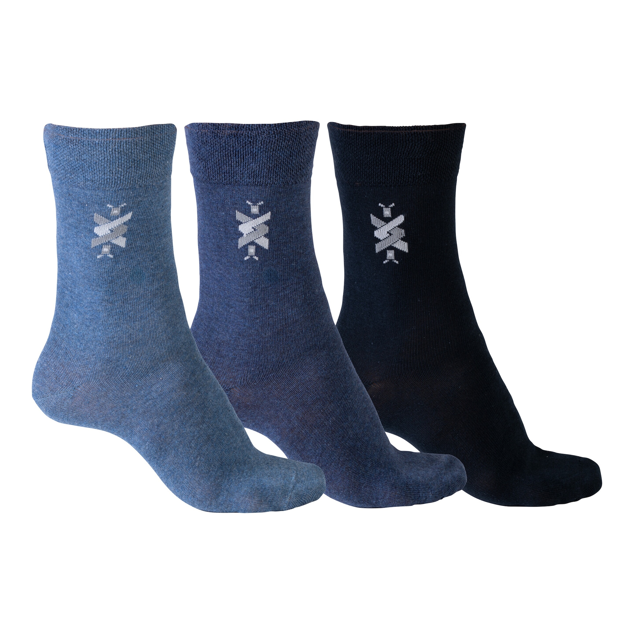 Image of Komfort-Herrensocken mit Motiv, 3 Paar, Größe: 43