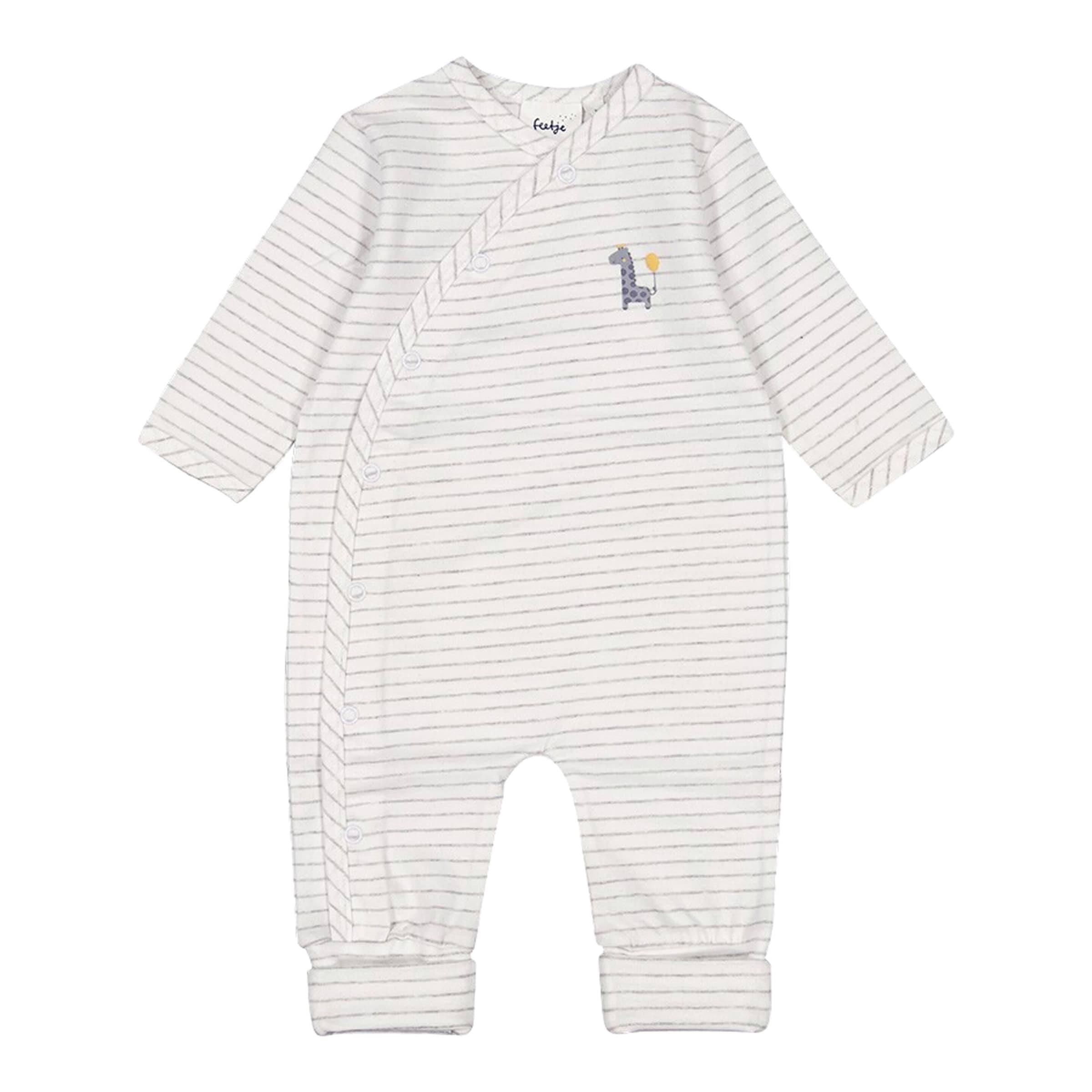Feetje Overall mit Klappfuß Ringel Giraffe