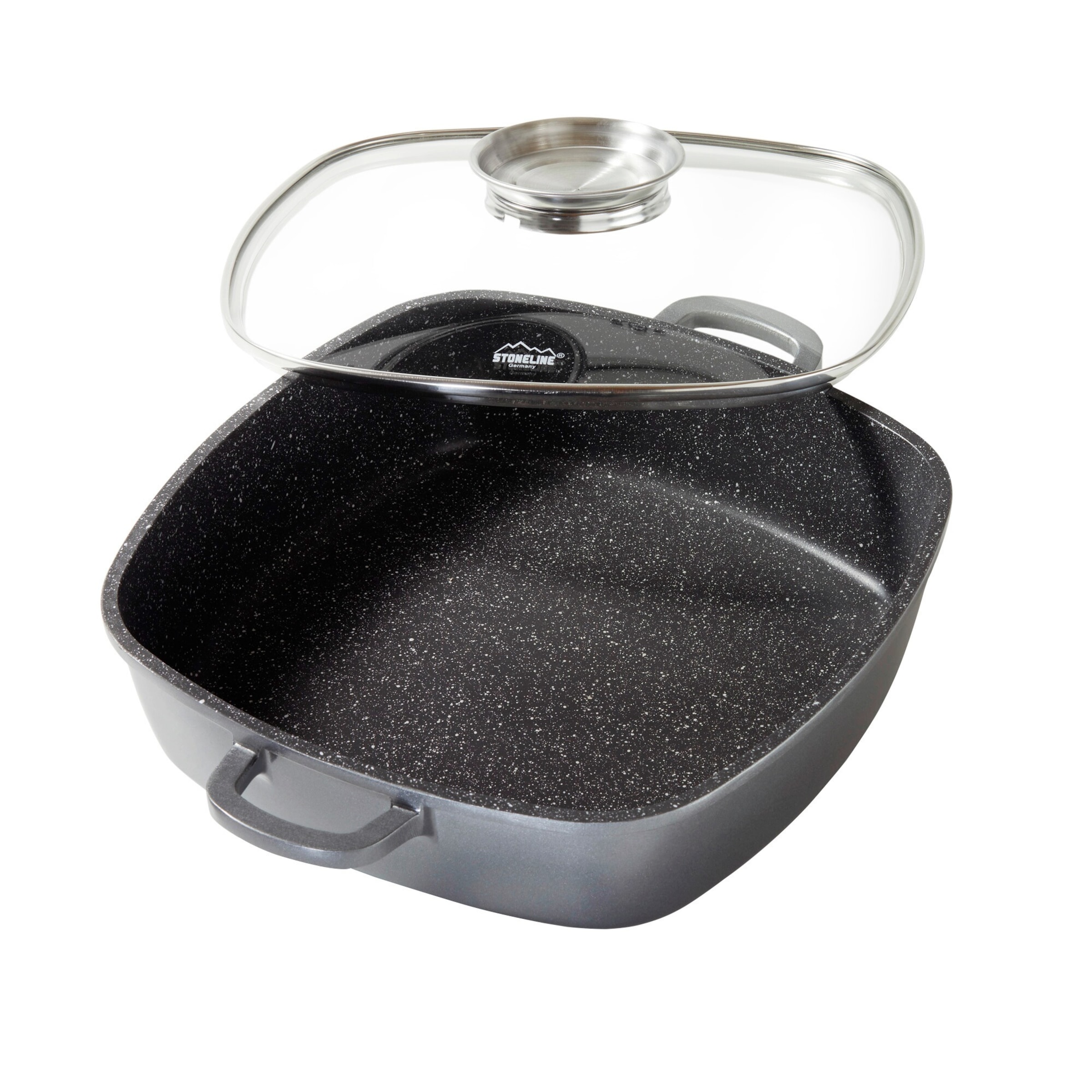 STONELINE® STONELINE Servierpfanne Eckig 28 cm | mit Deckel