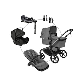 Kombikinderwagen Travel-Set inkl. Babyschale Otter, Isofix-Basis 360 Base und Adapter