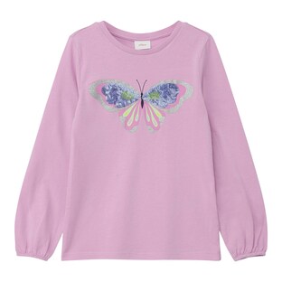 Shirt langarm Pailletten-Schmetterling