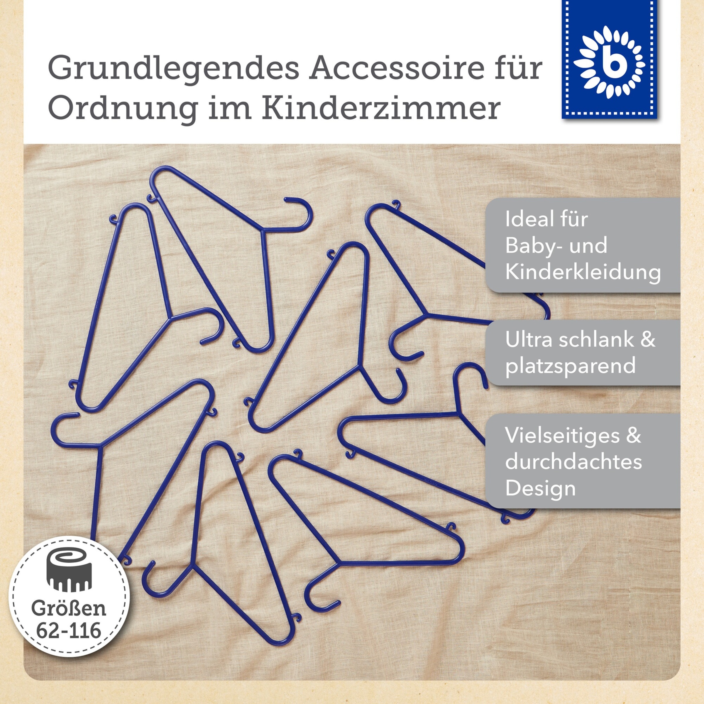 Bieco Kleiderbügel Kinder 8 St Dunkelblau