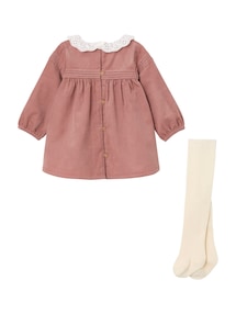 Baby-Set: Samtkleid & Strumpfhose