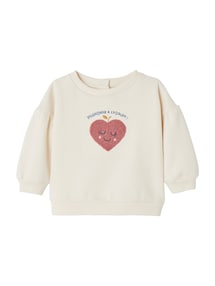 Baby Sweatshirt mit Frottee-Herz und Recycling-Polyester