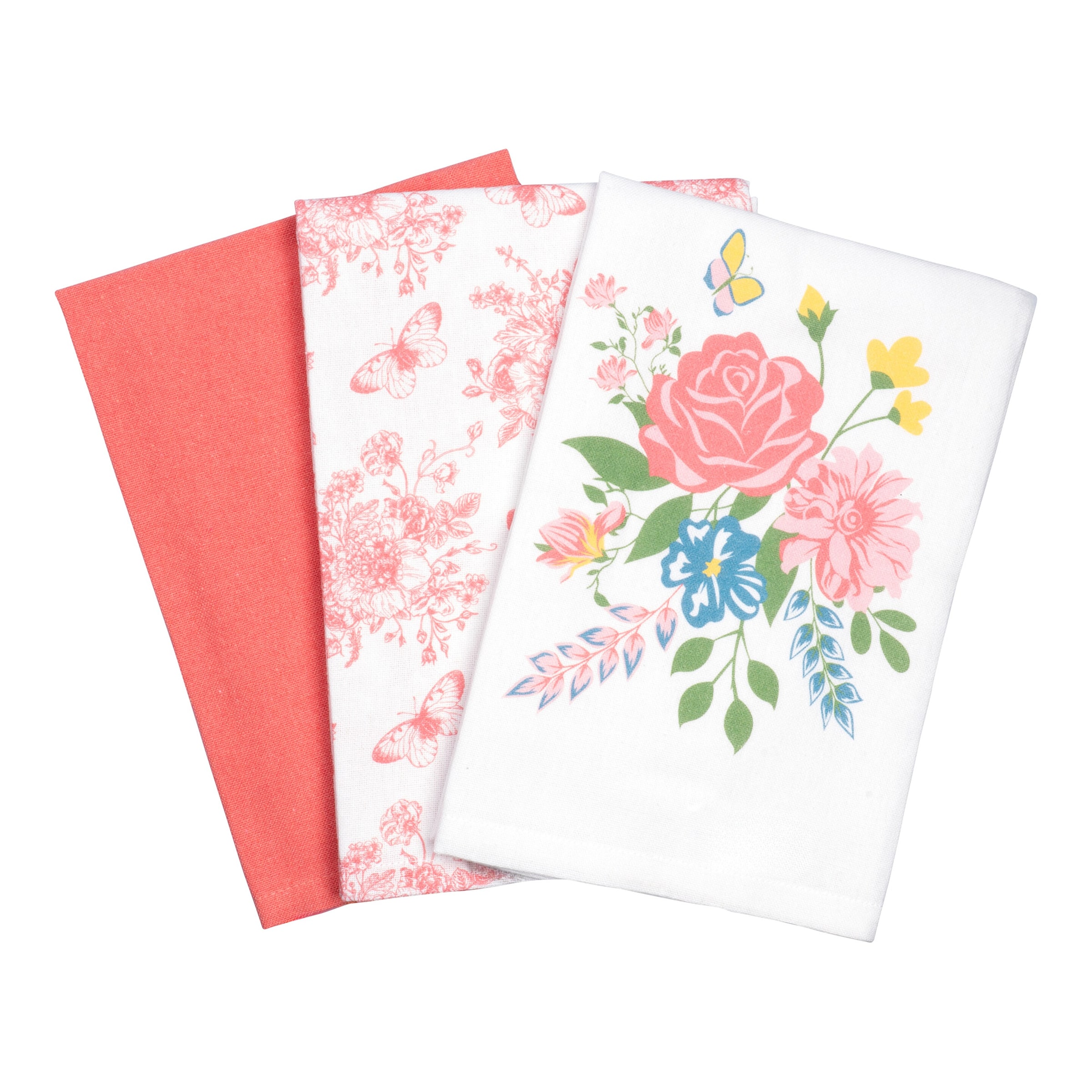 Geschirrtücher-Set „Rose“, 3 Stück