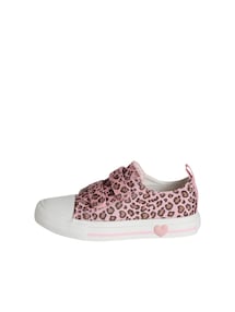 Kinder Stoff-Sneakers mit Anziehtrick und Klett, Leoprint