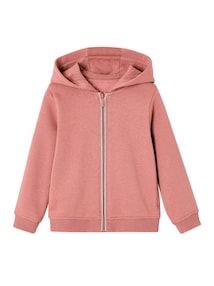 Kapuzensweatjacke Mädchen BASIC, Recycling-Baumwolle
