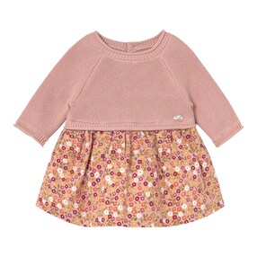 Kleid langarm 2in1 Strickpullover und Rock Blumen