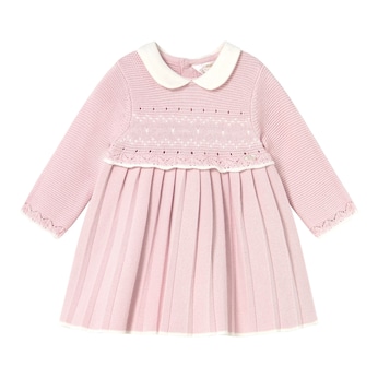 Robe en maille manches longues avec col Claudine