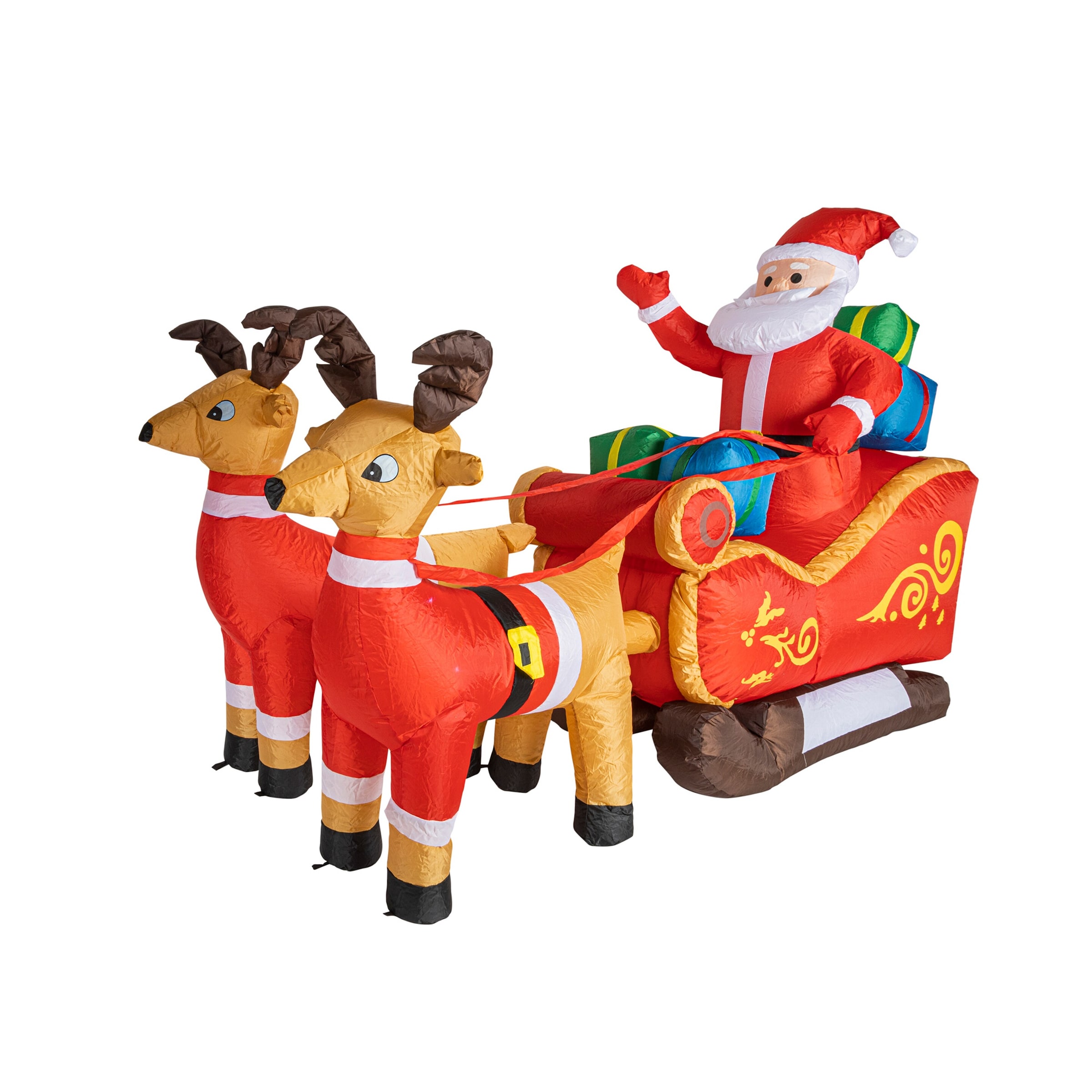 Aufblasbarer Weihnachtsmann Auf Husky, 2,4 M – Lustige Outdoor-Weihnachtsdekoration