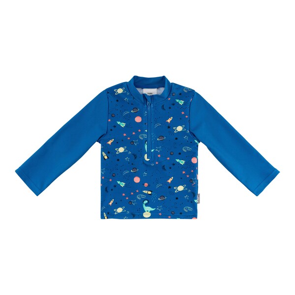 Maillot De Bain Manches Longues Bébé Fille Sterntaler - Imprimé Fleurs, Fermeture éclair Protège-menton - UV Protection