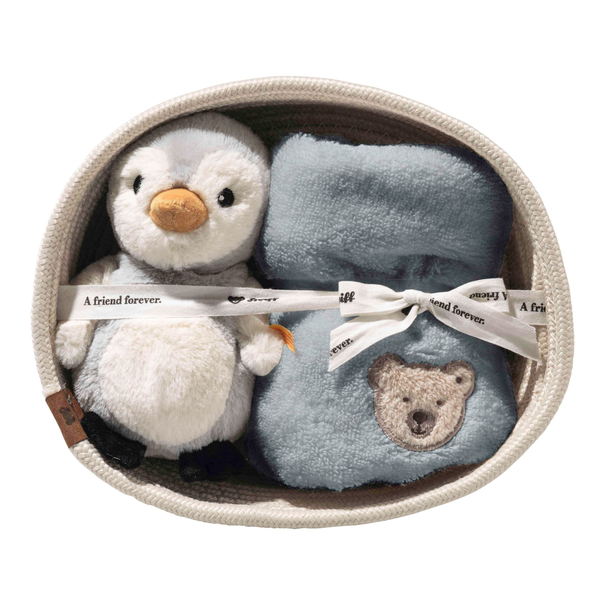 Geschenkset Lio Pinguin mit Rassel und Latz