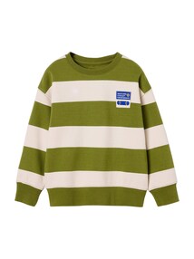 Sweatshirt mit Streifen und Skater-Aufnäher Jungen