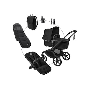 Kombikinderwagen Trio-Set inkl. Wickelrucksack, Fußsack und Höhenadapter