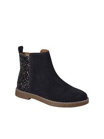 Mädchen Lederboots mit Glitzer & Anziehtrick