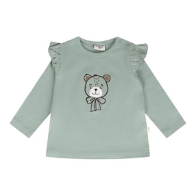 Shirt langarm Bär Rüschen