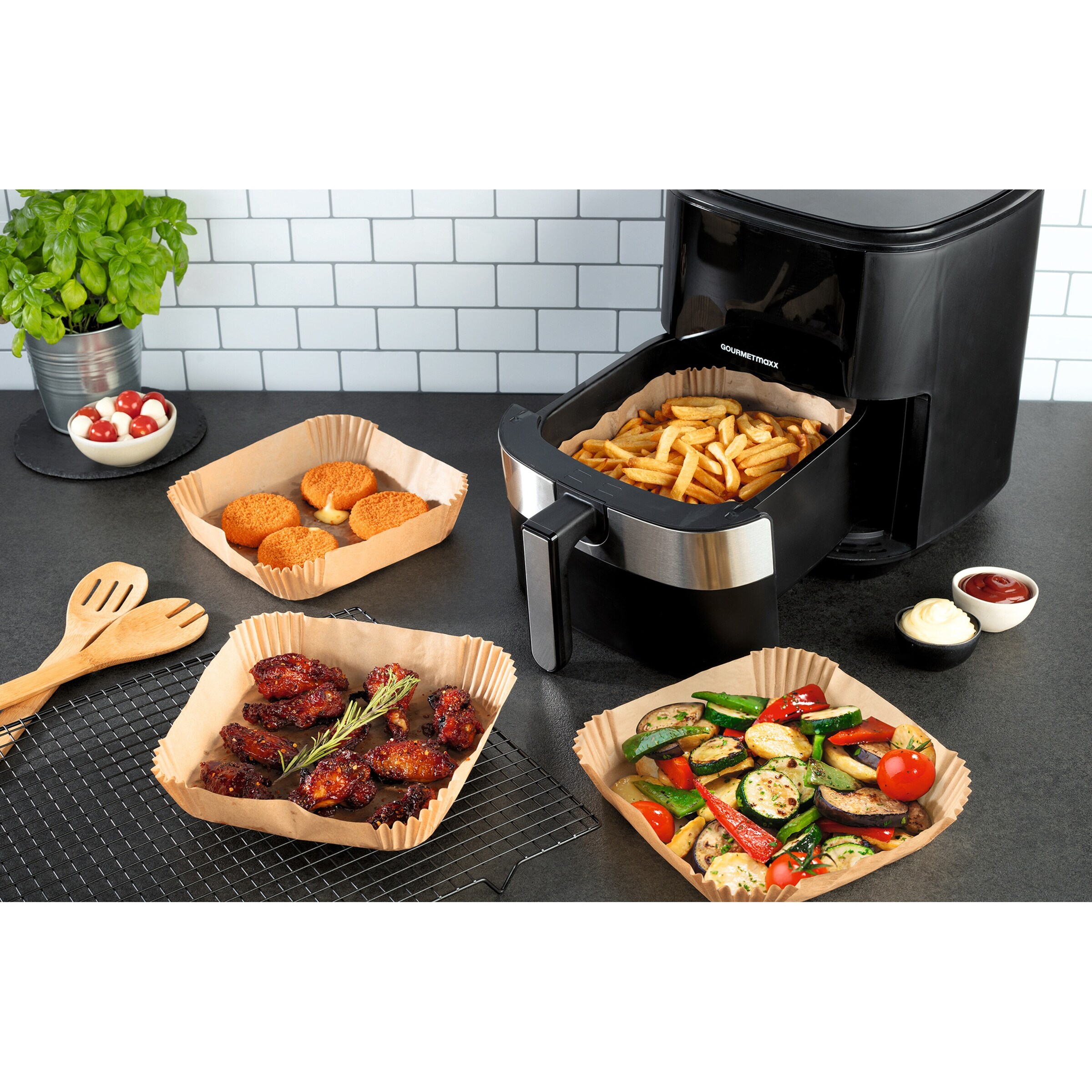 Airfryer Magnete Für Backpapier – 12-teiliges Set Aus Silikon, Hitzebeständig & Lebensmittelecht (für Alle Luftfritteusen)