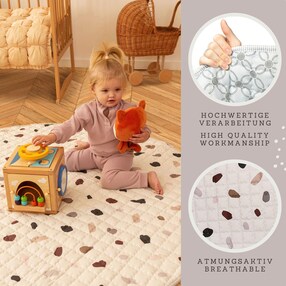 Krabbeldecke XXL gesteppt 150 cm