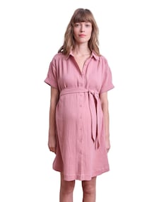 Kurzes Blusenkleid aus Baumwoll-Musselin für Schwangerschaft & Stillzeit