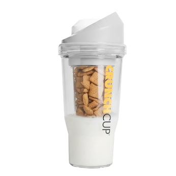 CrunchCup Original Tragbarer Müslibecher To Go 260 + 250 ml | Weiß