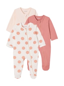 3er-Pack Baby Strampler mit Reißverschluss BASICS