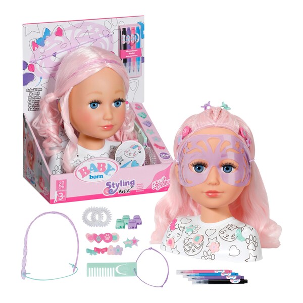 Tête à Coiffer BABY Born Princesse - Avec Cheveux Blonds Et Maquillage, 32 Accessoires