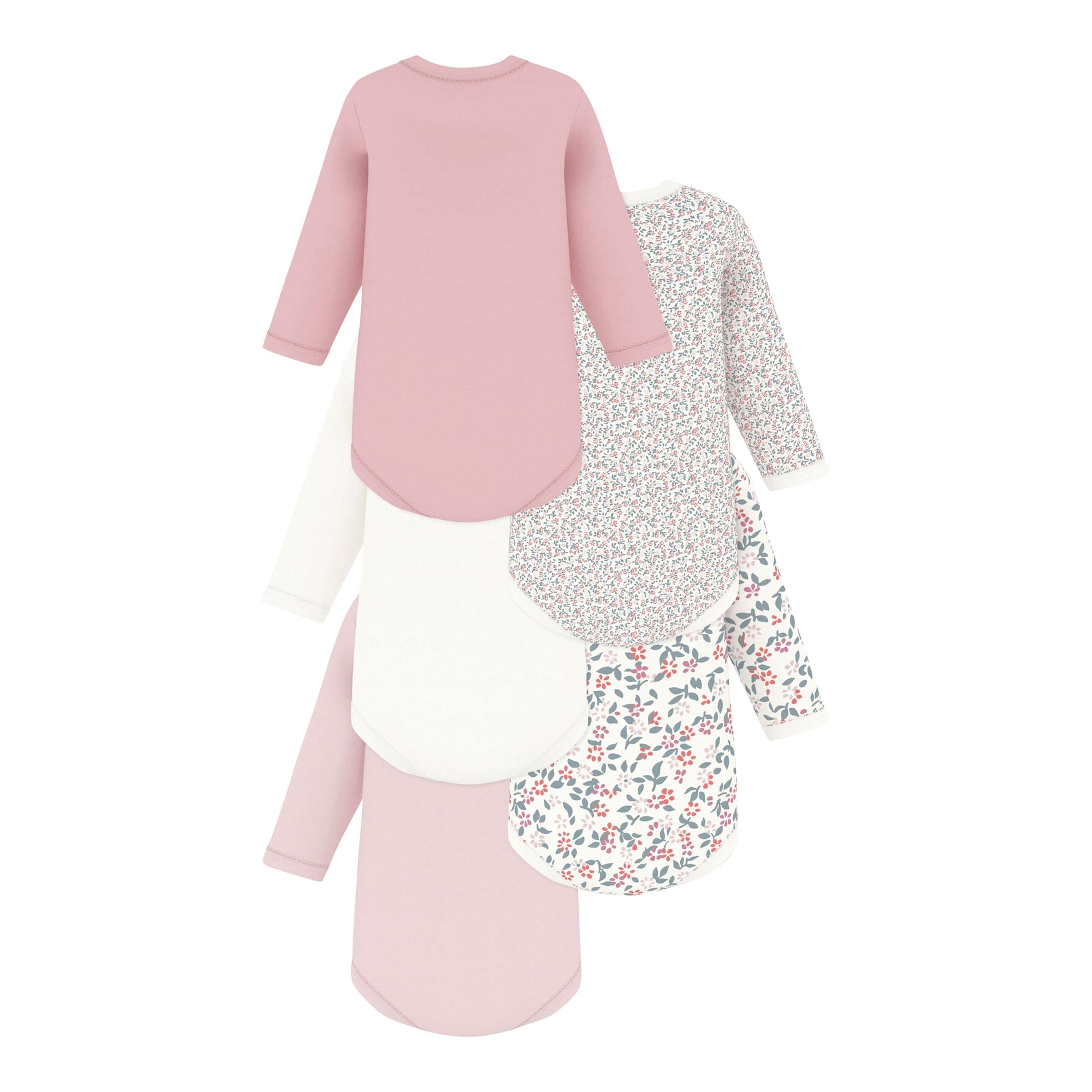 Petit Bateau 5er-Pack Bodys langarm Blumen