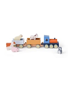Kids Concept Zug mit Bauernhoftieren