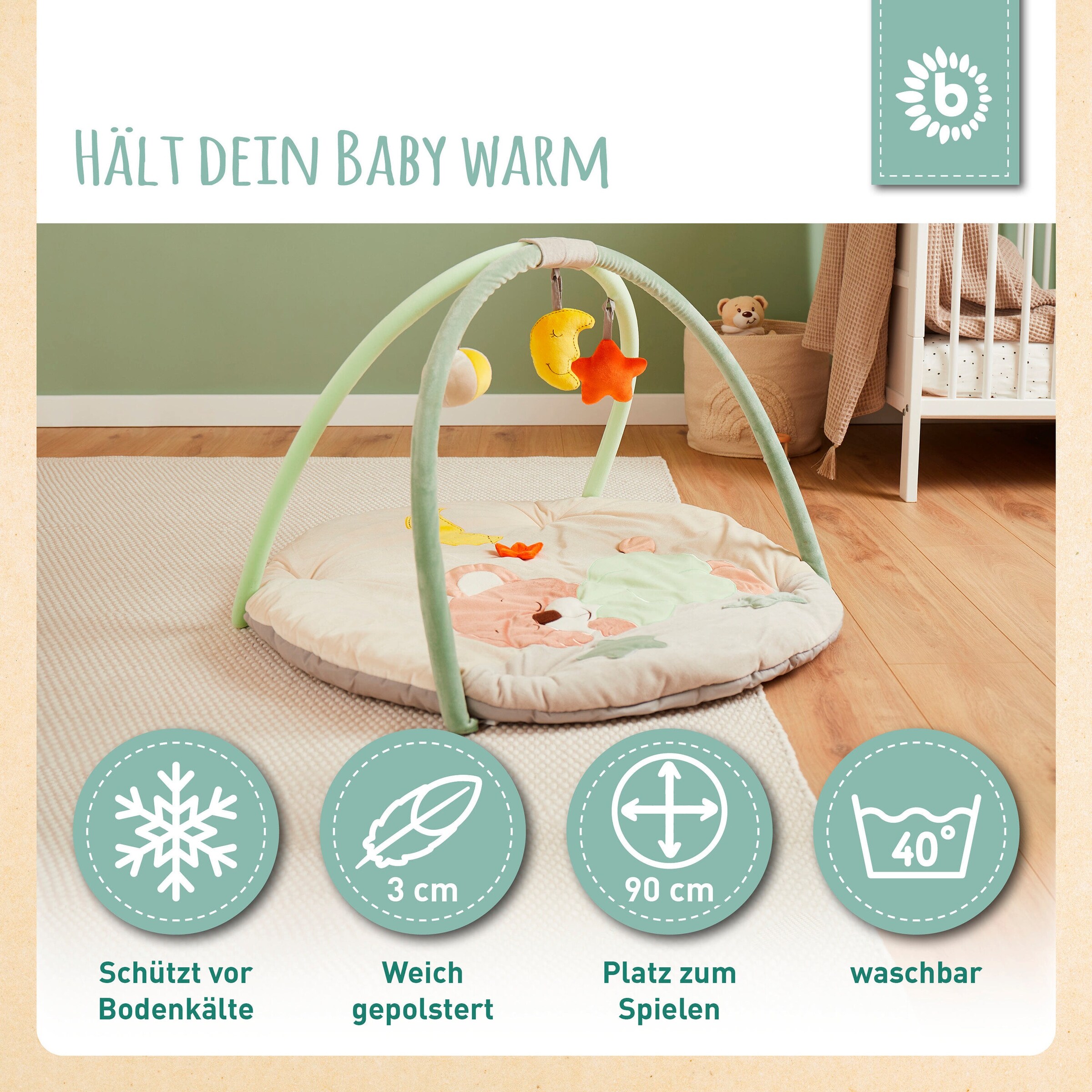 Thumbnail - Bieco Krabbeldecke mit Spielbogen - ab Geburt