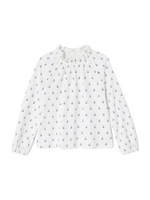 Mädchen Langarm-Blusenshirt mit Rüschenkragen