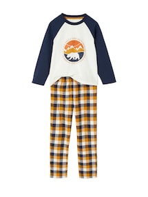 Jungen Schlafanzug mit Bärenprint und Flanellhose