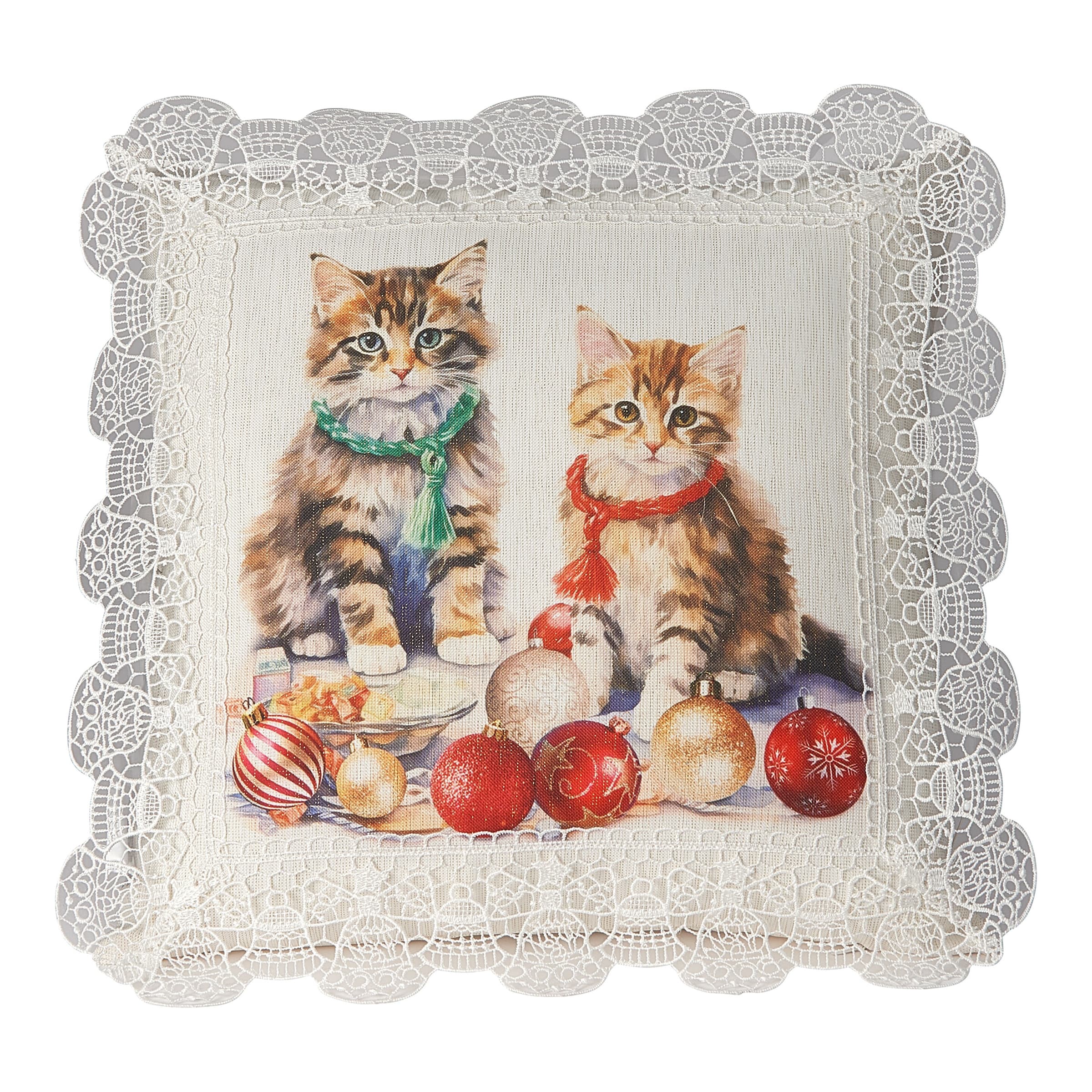 Kissenhülle „Weihnachtskatze“, 40x40 cm