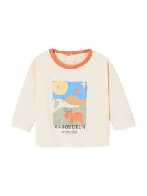 Baby Shirt mit Kontrastkragen, Bio-Baumwolle