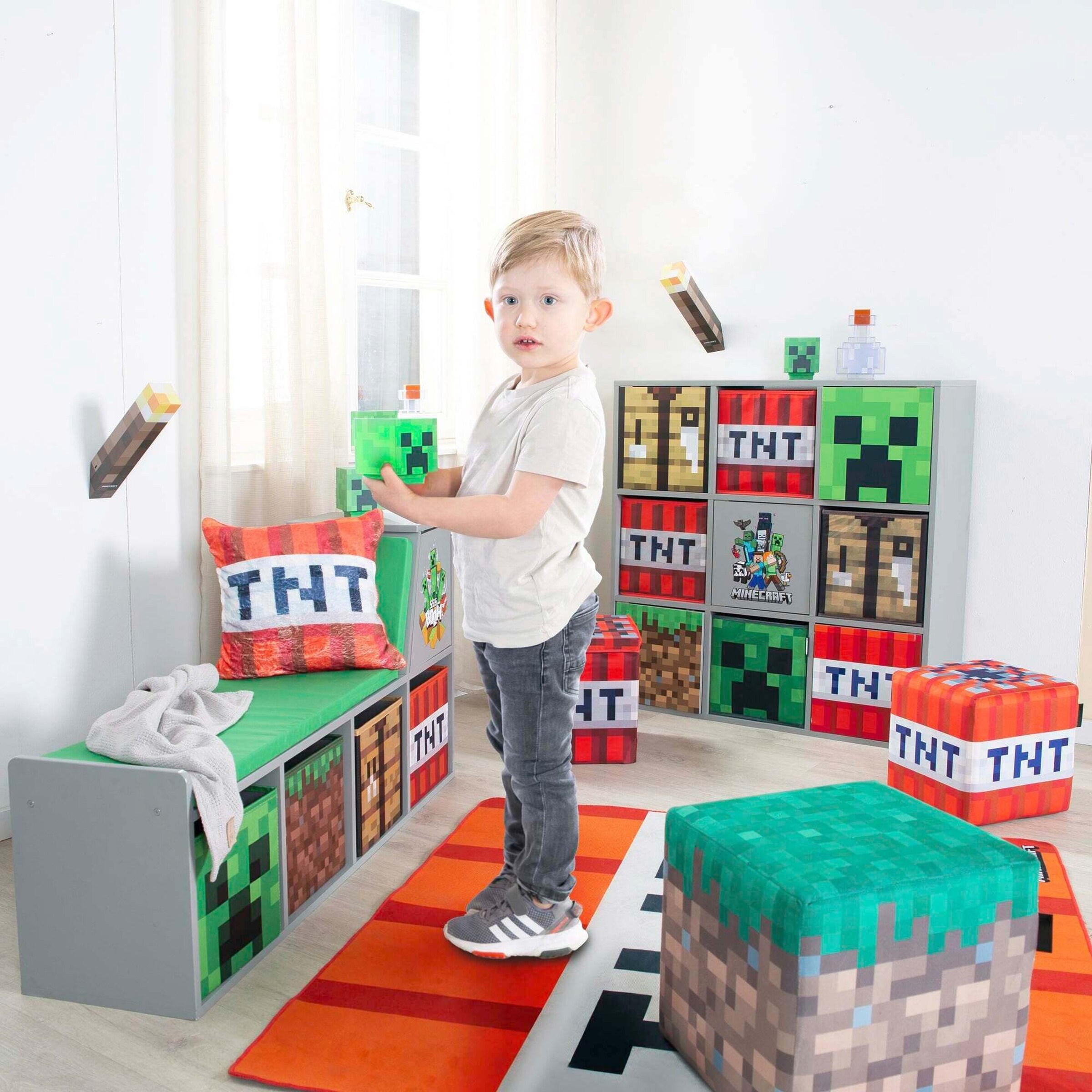 Roba Regal mit 4 Fächern und 5 Türen, Push-Open MINECRAFT