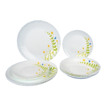 Servies van hardglas “Lente”, 12-delig