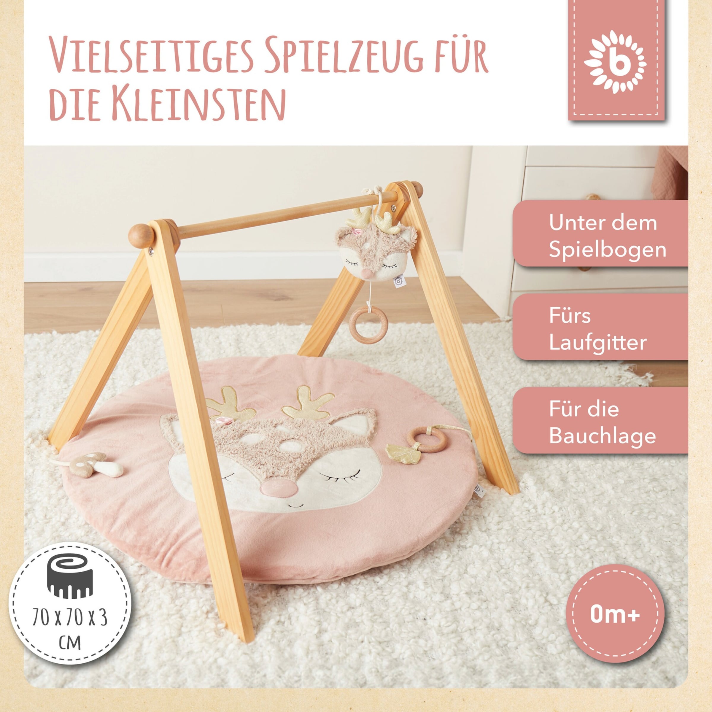 Bieco Krabbeldecke mit Aktivität Reh - ab Geburt