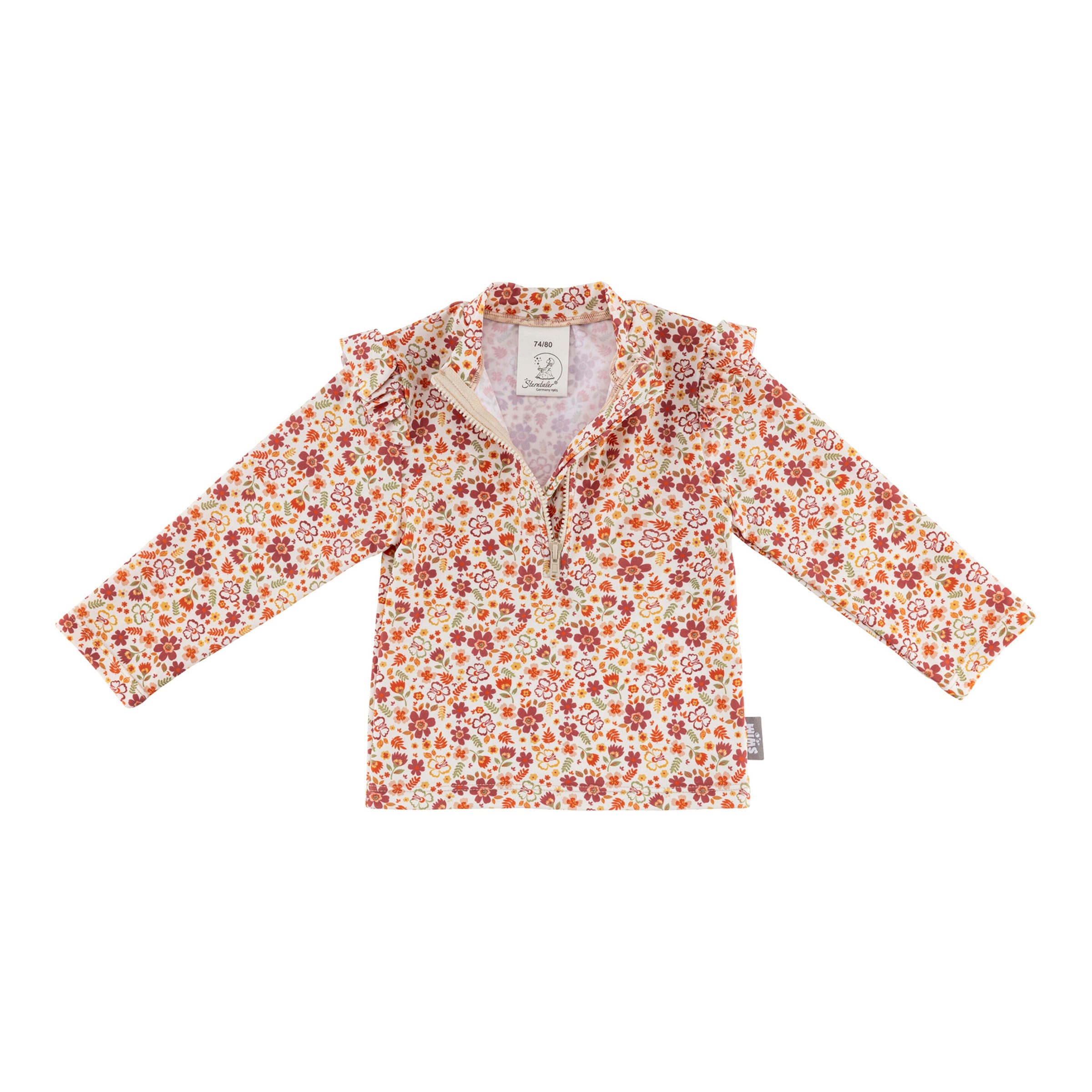 Badeshirt langarm mit UV-Schutz Blumen