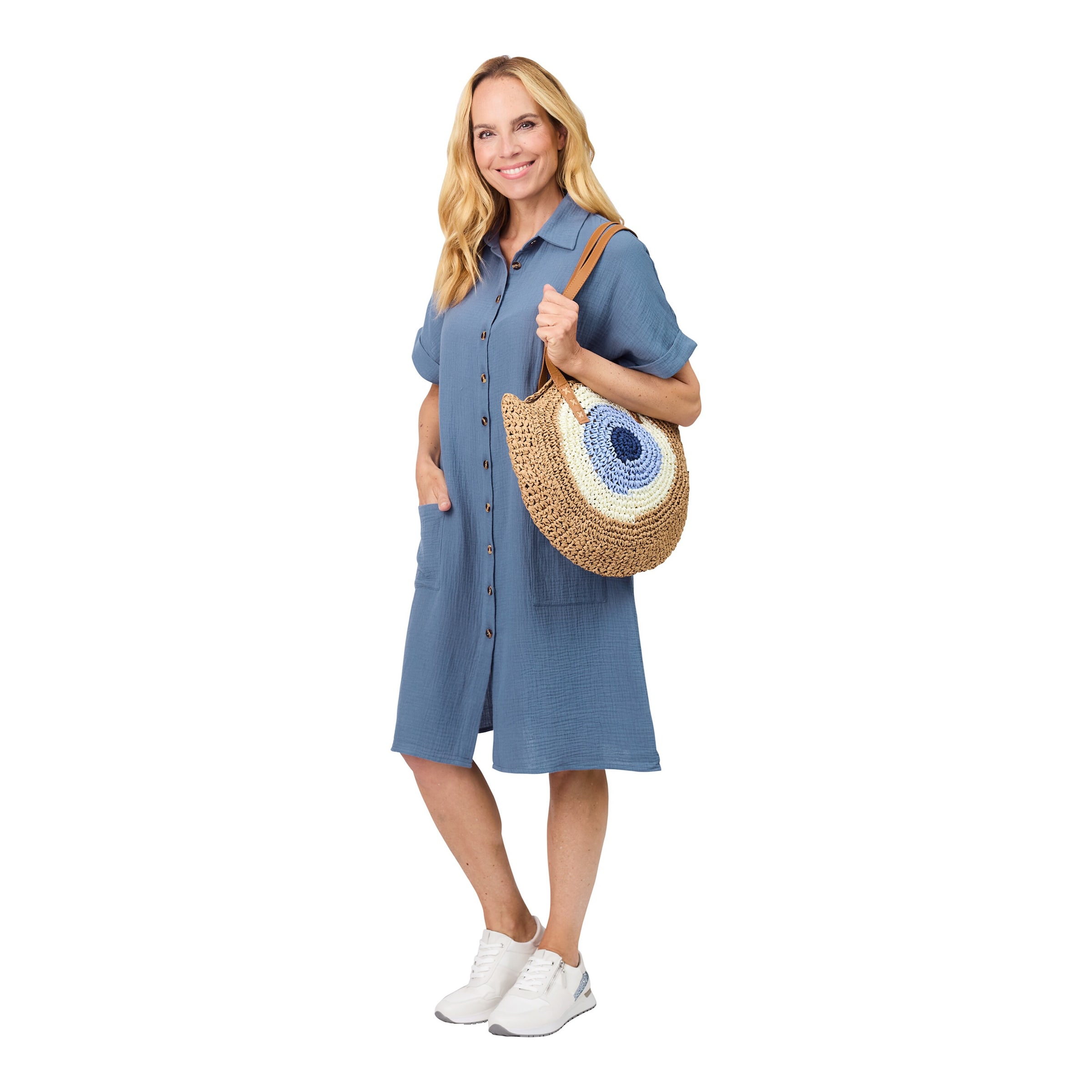 Hemdblusen-Kleid „Helena“, Größe: XL, blau