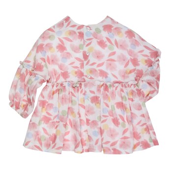 Kleid langarm Blumen Rüschen 