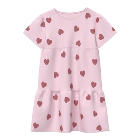 Kleid kurzarm Herzen Rippqualität
