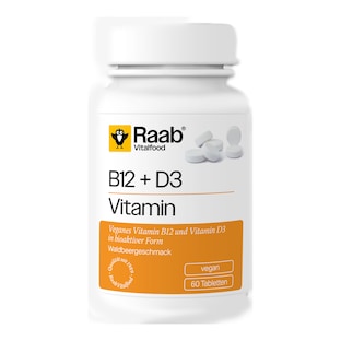 Vitamin B12 + D3, Lutschtabletten, Geschmack Waldbeere, 60 Stück,  90 g